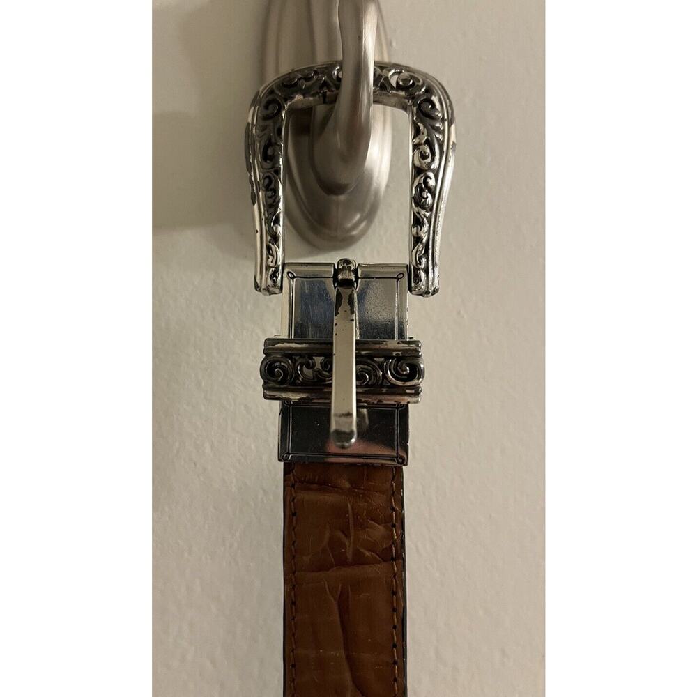 Brighton‎ M 30 Light Brown Leather Belt Silver Tone Buckle 43102 Vintage - Picture 4 of 8